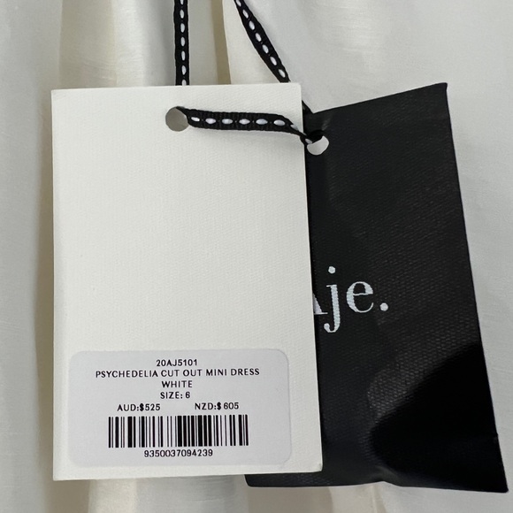 AJE Psychadelia Cutout Mini Dress Ivory • Size 6 AU • RRP $525 AUD - Picture 13 of 13